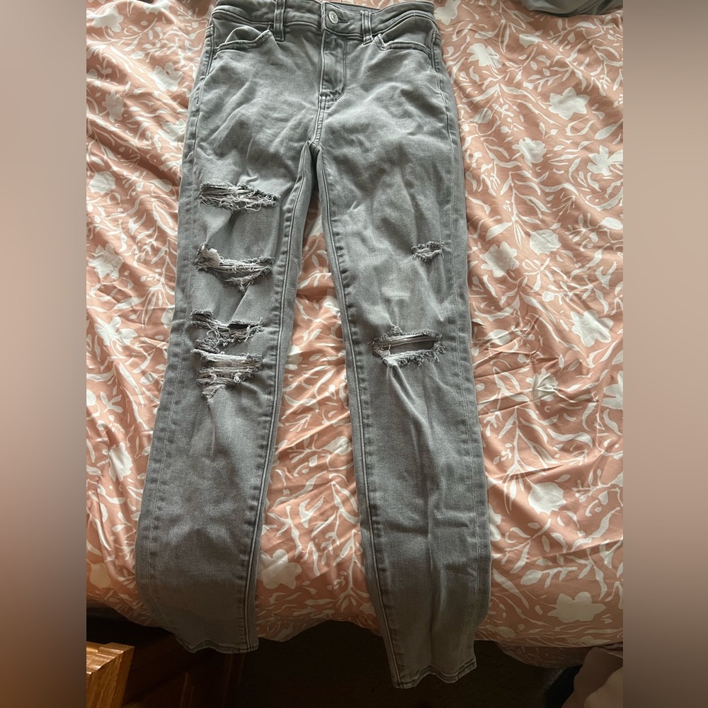gray jeans